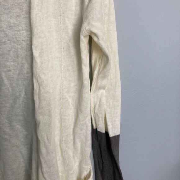 Horny Toad Linen Blend Cardigan Open Cream Grey Sleeves Colorblock Size XS - Picture 3 of 6